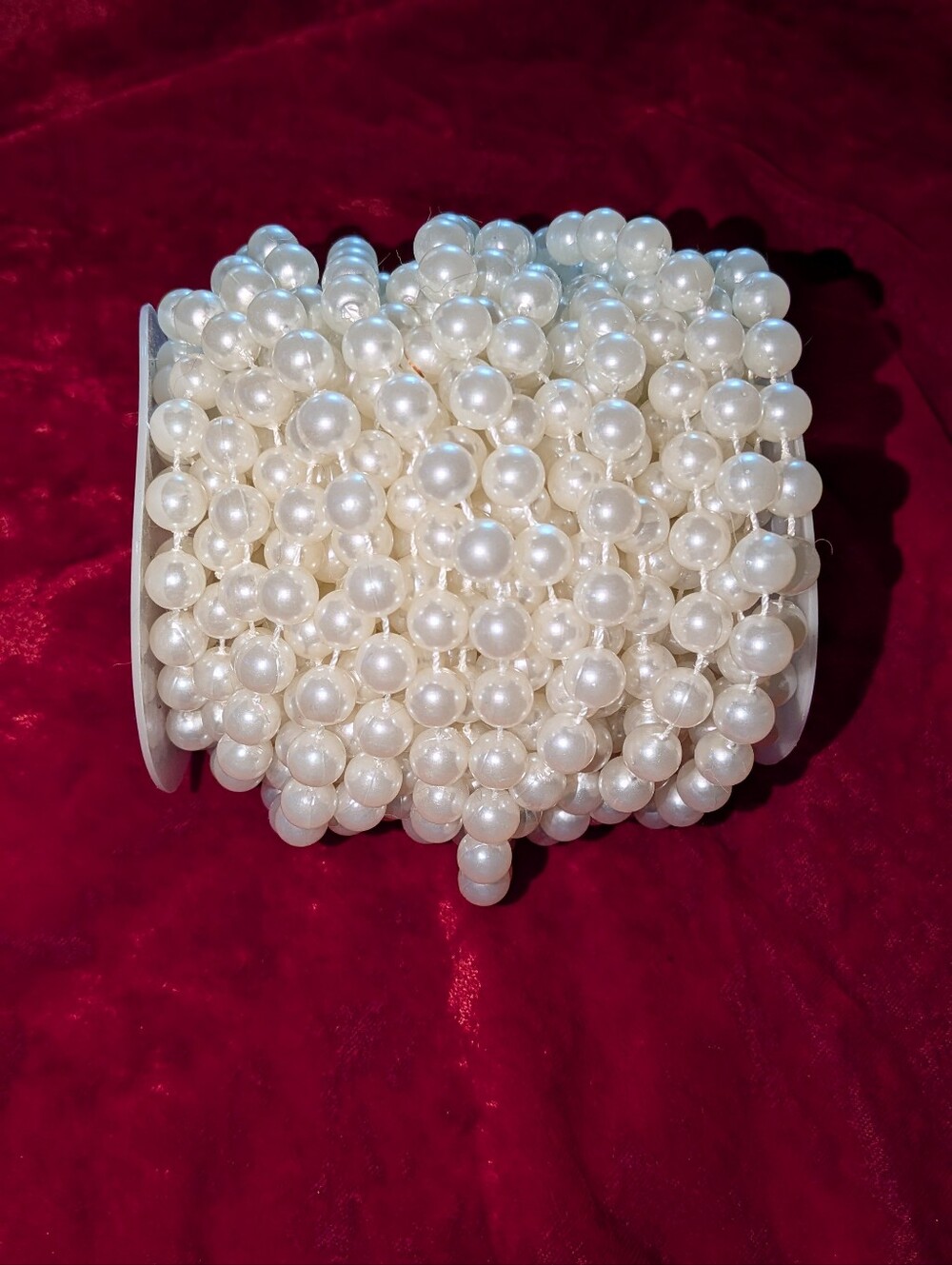 Pearl Beaded Garland String - Cream Decorative Beads for Accessories 47 Feet